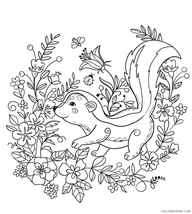 Skunk Coloring Pages Animal Printable Sheets 1560157282_skunk a4 2021 4507 Coloring4free