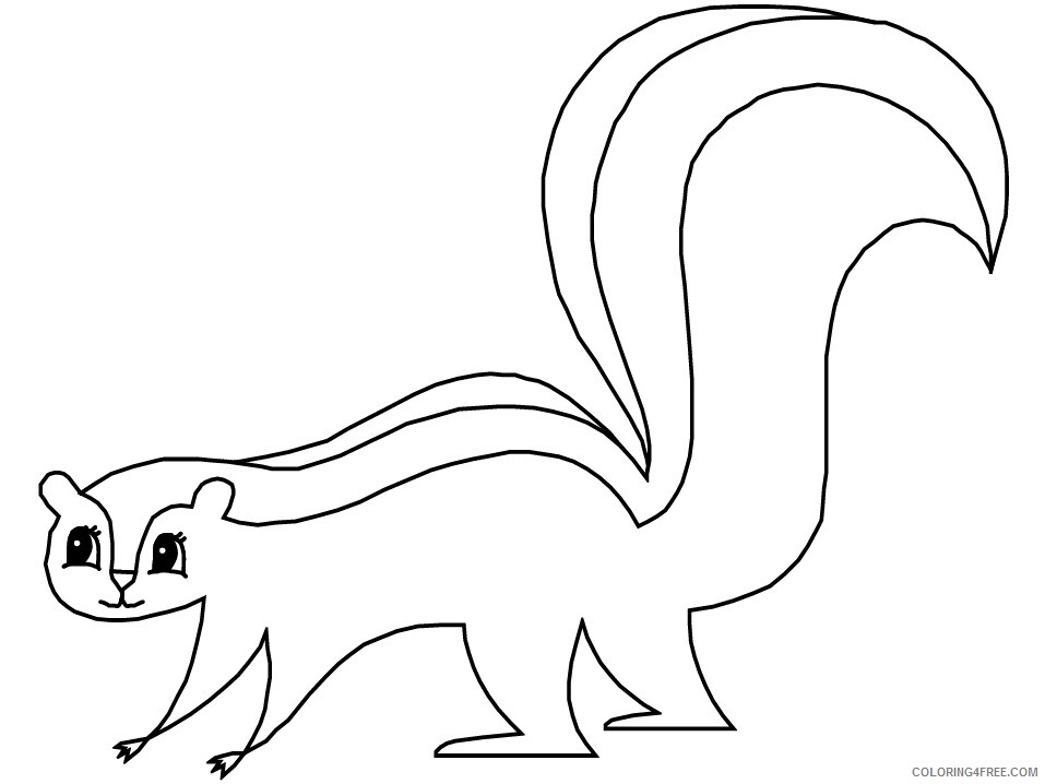 Skunk Coloring Pages Animal Printable Sheets 3 2021 4509 Coloring4free