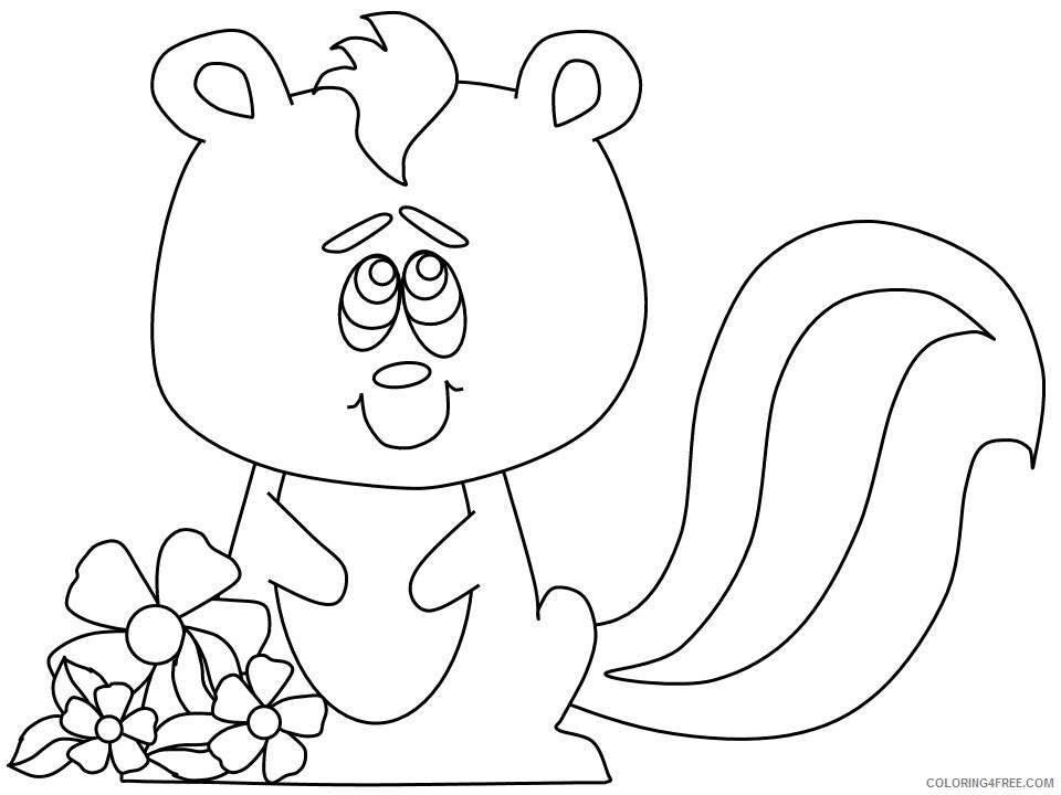 Skunk Coloring Pages Animal Printable Sheets 4 2021 4510 Coloring4free