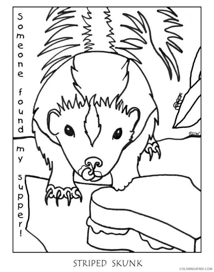 Skunk Coloring Sheets Animal Coloring Pages Printable 2021 4146 Coloring4free