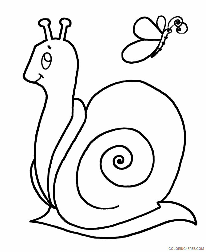 Snail Coloring Pages Animal Printable Sheets Easy Snail 2021 4536 Coloring4free