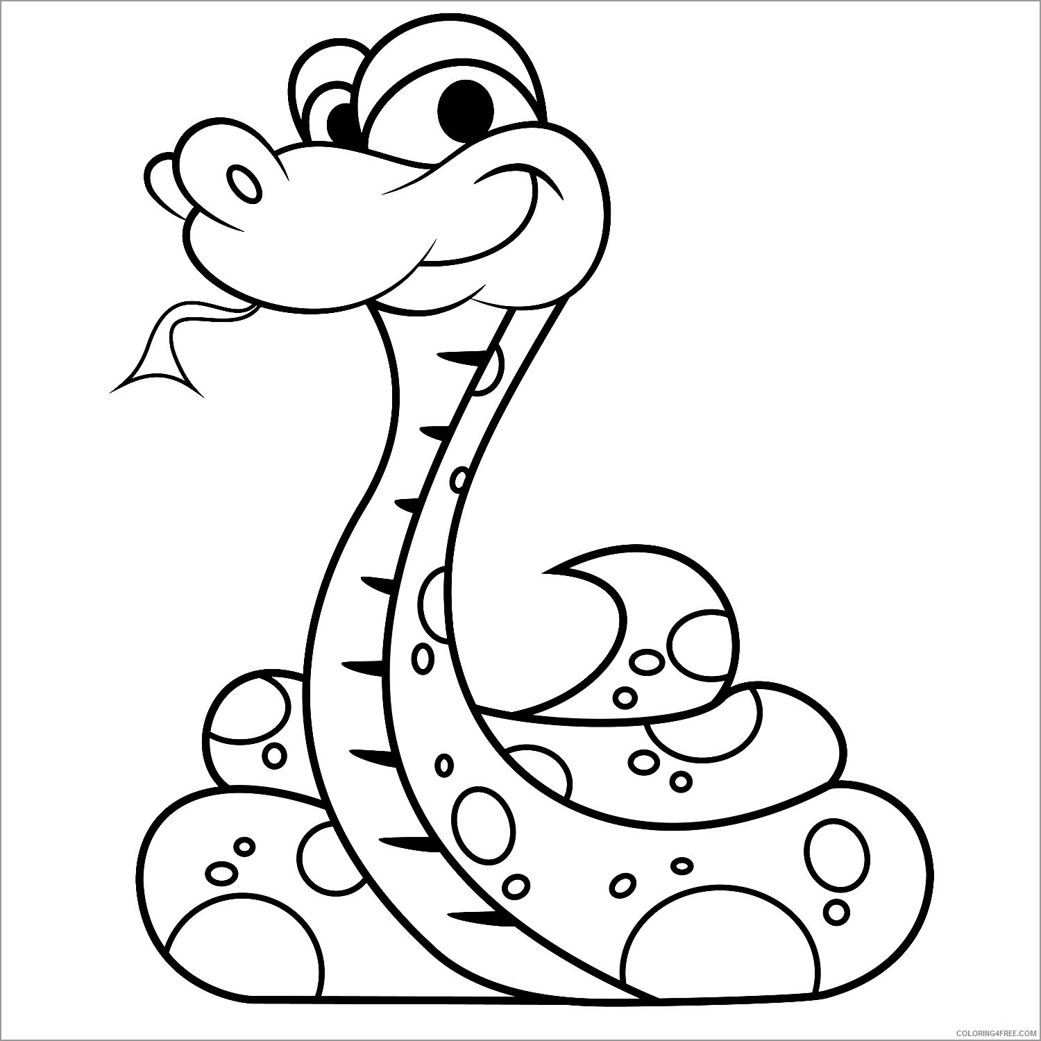 Snake Coloring Pages Animal Printable Sheets cartoon snake 2021 4547 Coloring4free