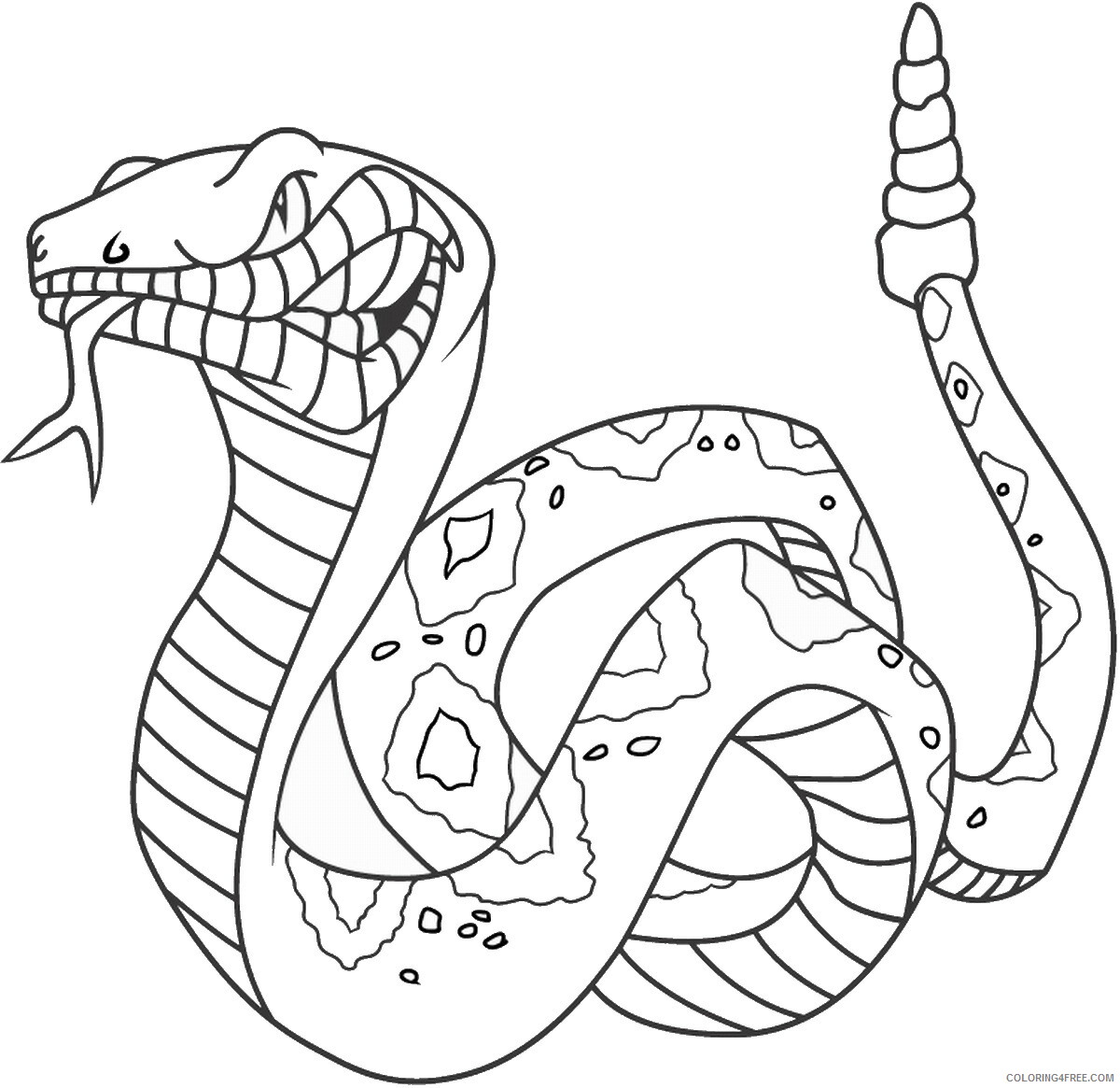 Snake Coloring Pages Animal Printable Sheets snake_cl_02 2021 4554 Coloring4free