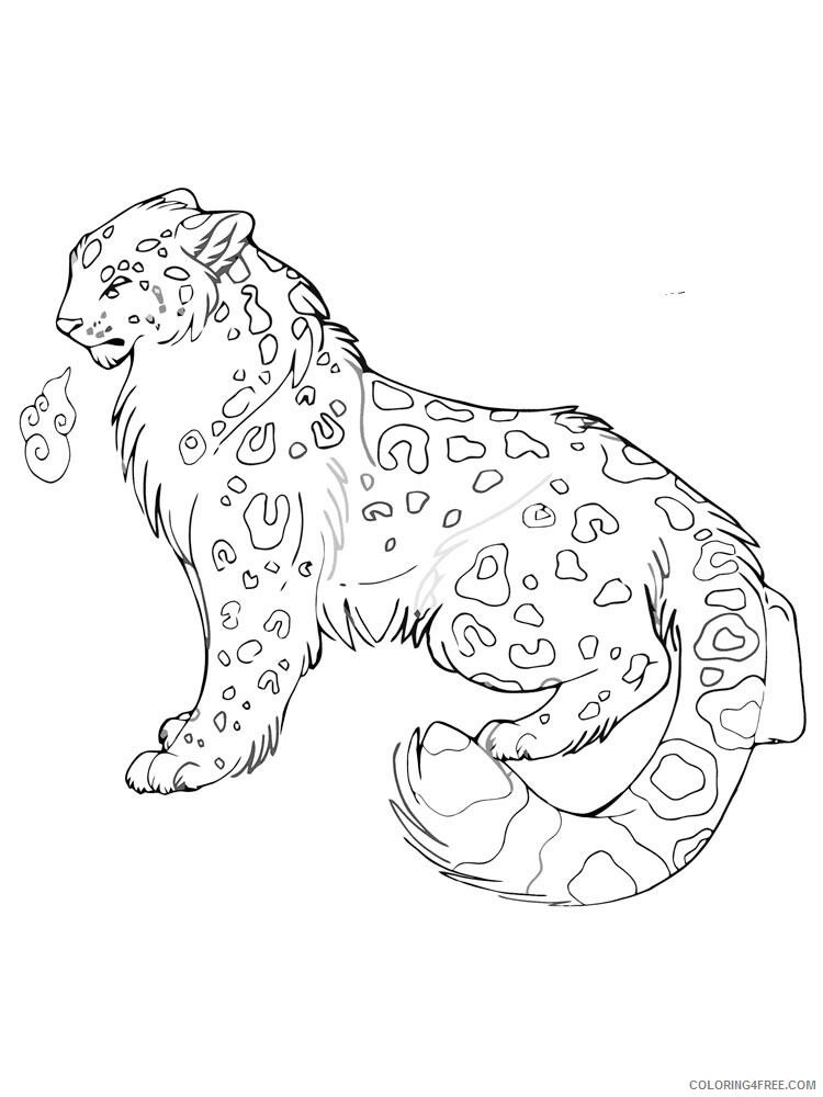 Snow Leopard Coloring Pages Animal Printable Sheets Snow Leopard 15 2021 4580 Coloring4free