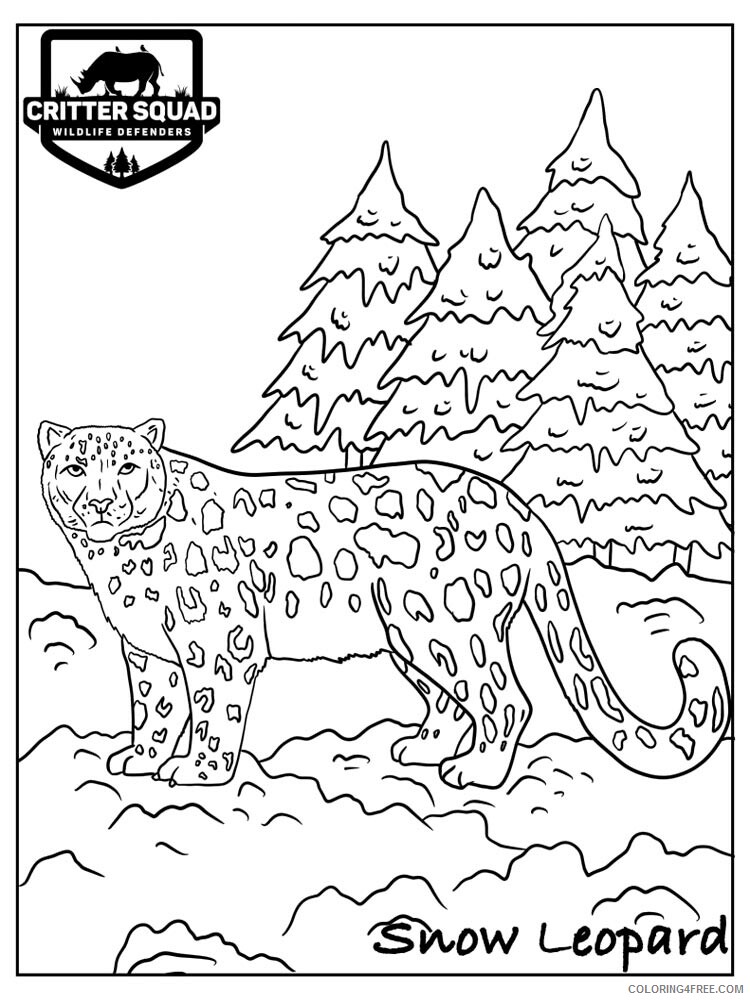 Snow Leopard Coloring Pages Animal Printable Sheets Snow Leopard 20 2021 4585 Coloring4free
