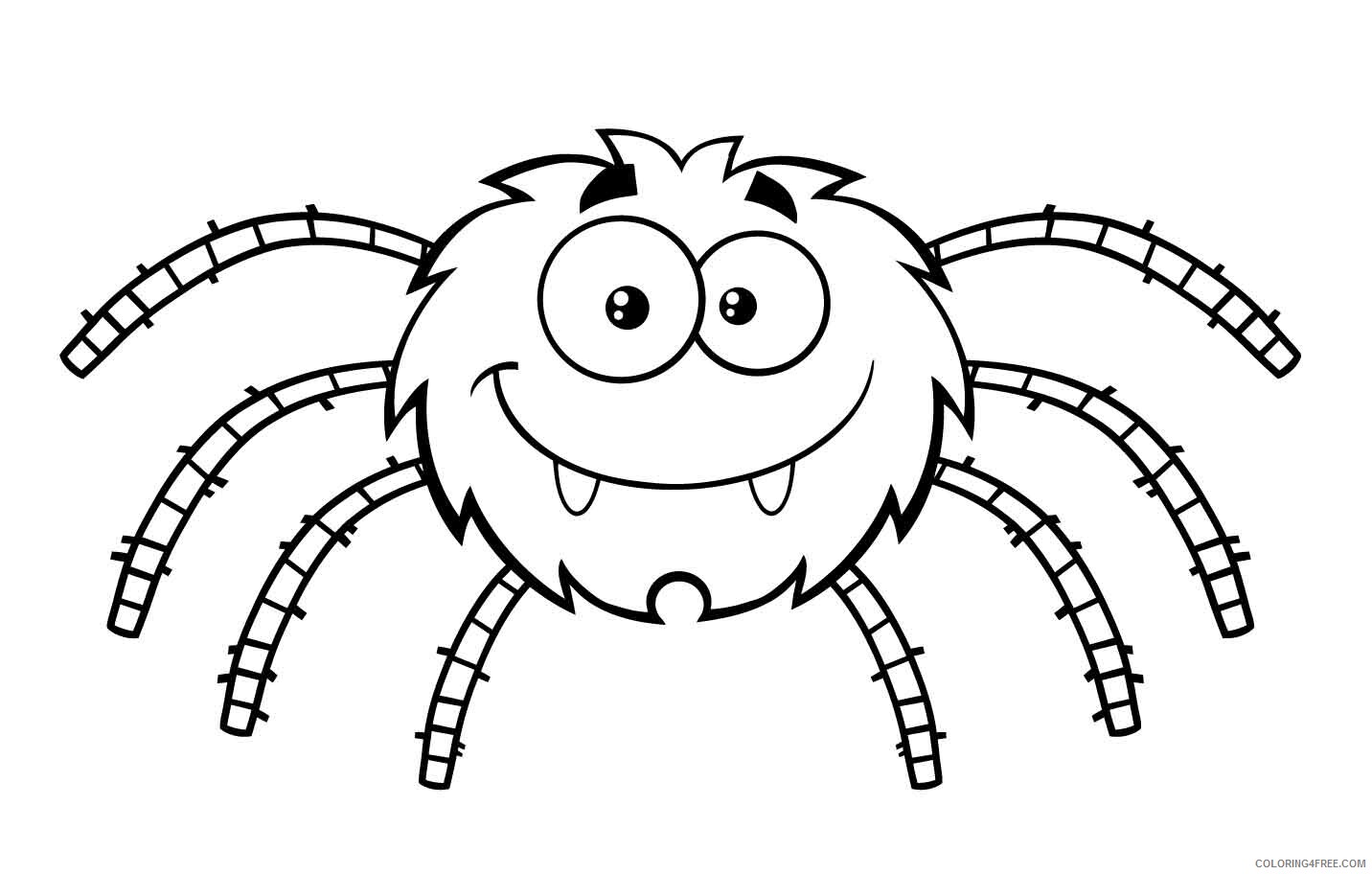 Spider Coloring Pages Animal Printable Sheets Cute Spider 2021 4619 Coloring4free