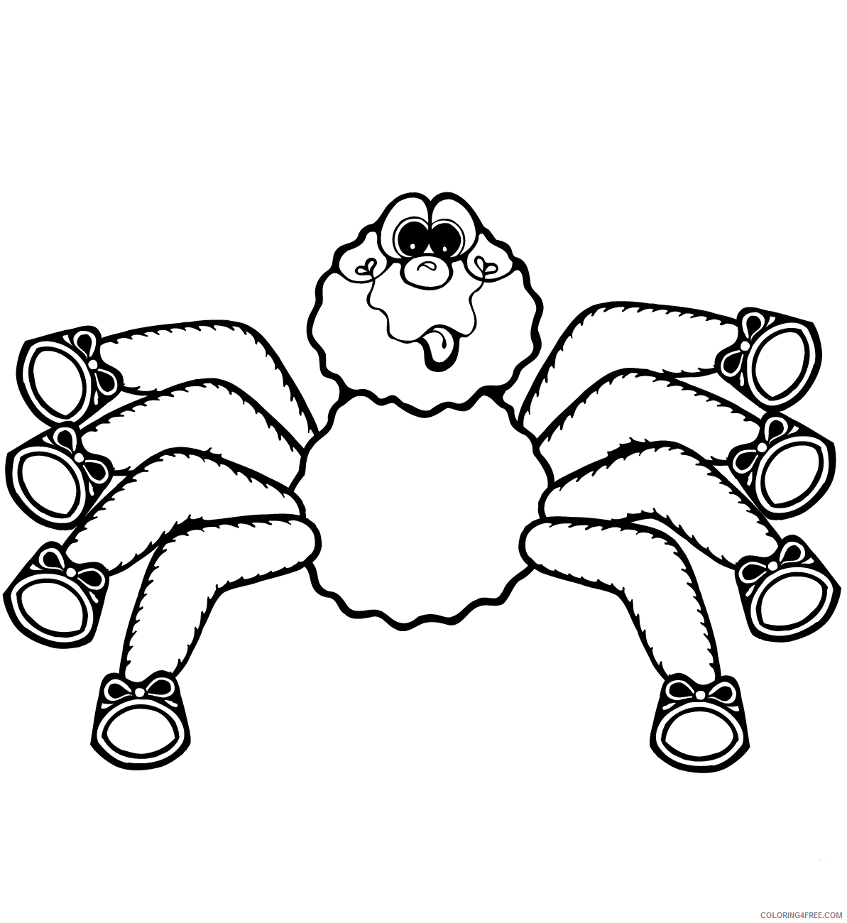 Spider Coloring Pages Animal Printable Sheets cartoon spider 1 2021 4612 Coloring4free
