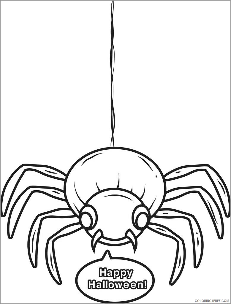 Spider Coloring Pages Animal Printable Sheets happy halloween spider kids 2021 Coloring4free