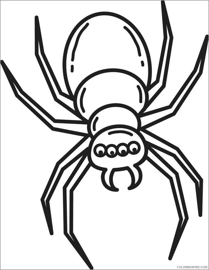 Spider Coloring Pages Animal Printable Sheets spider for toddlers 2021 4645 Coloring4free