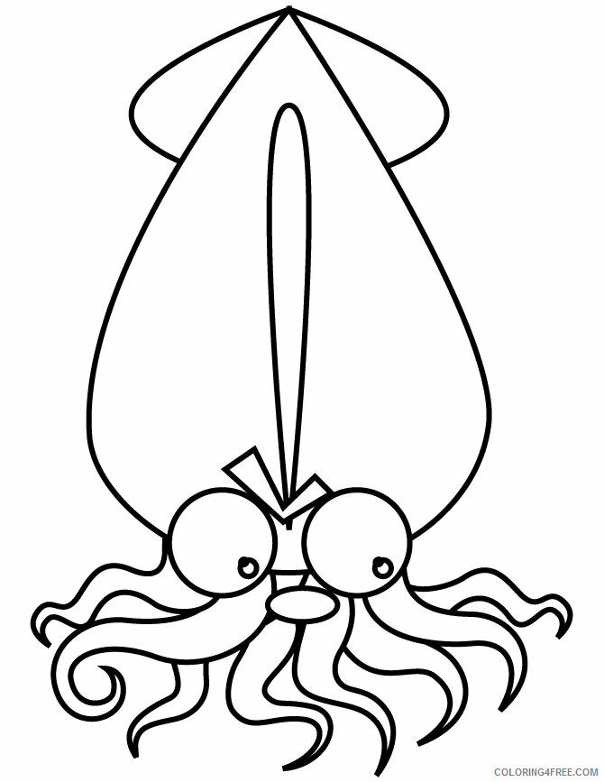 Squid Coloring Sheets Animal Coloring Pages Printable 2021 4280 Coloring4free