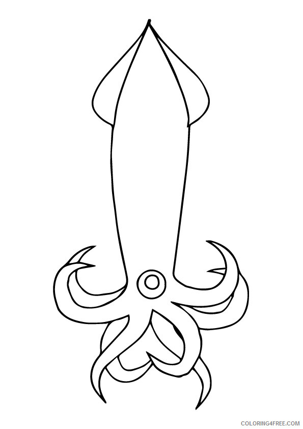 Squid Coloring Sheets Animal Coloring Pages Printable 2021 4286 Coloring4free