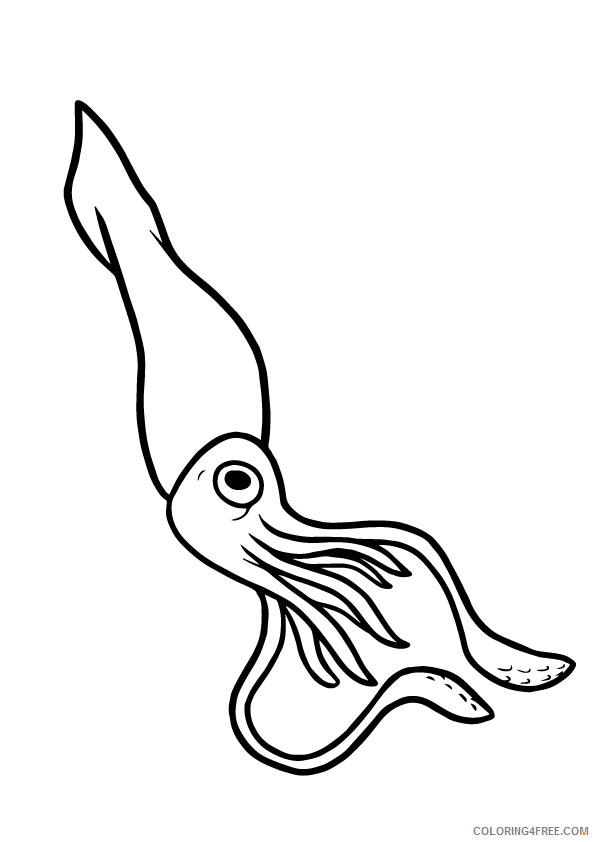 Squid Coloring Sheets Animal Coloring Pages Printable 2021 4291 Coloring4free