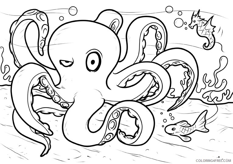 Squid Coloring Sheets Animal Coloring Pages Printable 2021 4292 Coloring4free