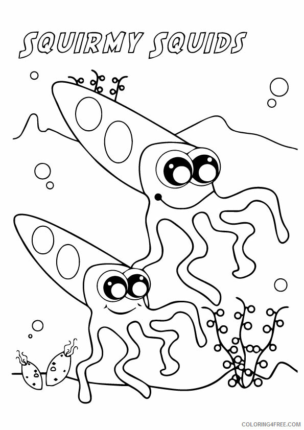 Squid Coloring Sheets Animal Coloring Pages Printable 2021 4293 Coloring4free