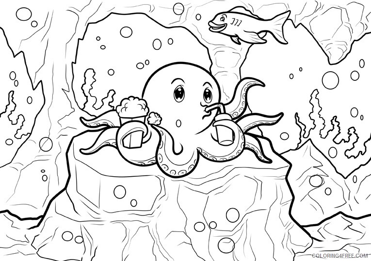 Squid Coloring Sheets Animal Coloring Pages Printable 2021 4295 Coloring4free