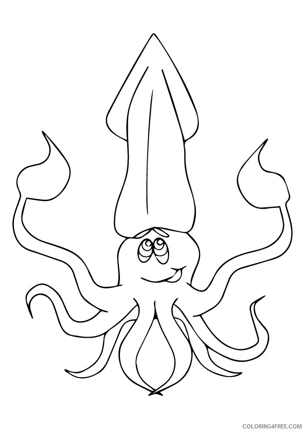 Squid Coloring Sheets Animal Coloring Pages Printable 2021 4297 Coloring4free