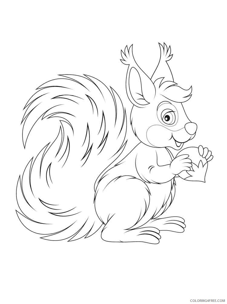 Squirrel Coloring Pages Animal Printable Sheets animals squirrel 13 2021 4677 Coloring4free