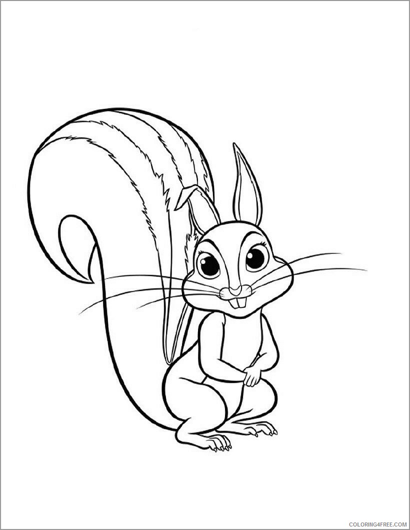Squirrel Coloring Pages Animal Printable Sheets cute squirrel for kids 2021 4680 Coloring4free