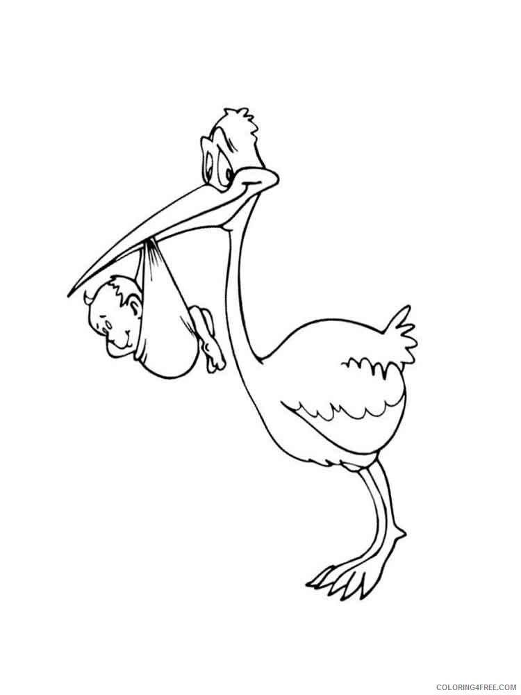 Stork Coloring Pages Animal Printable Sheets Stork birds 3 2021 4713 Coloring4free