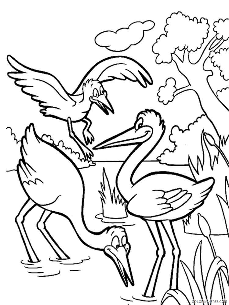 Stork Coloring Pages Animal Printable Sheets Stork birds 5 2021 4715 Coloring4free