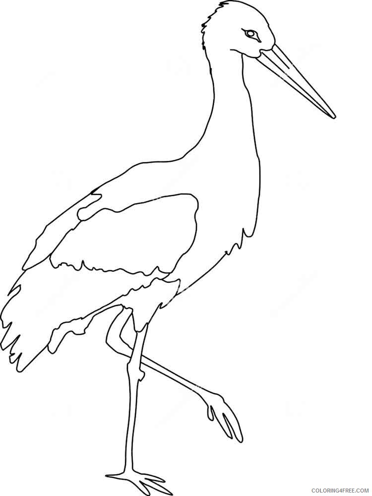 Stork Coloring Pages Animal Printable Sheets Stork birds 7 2021 4717 Coloring4free