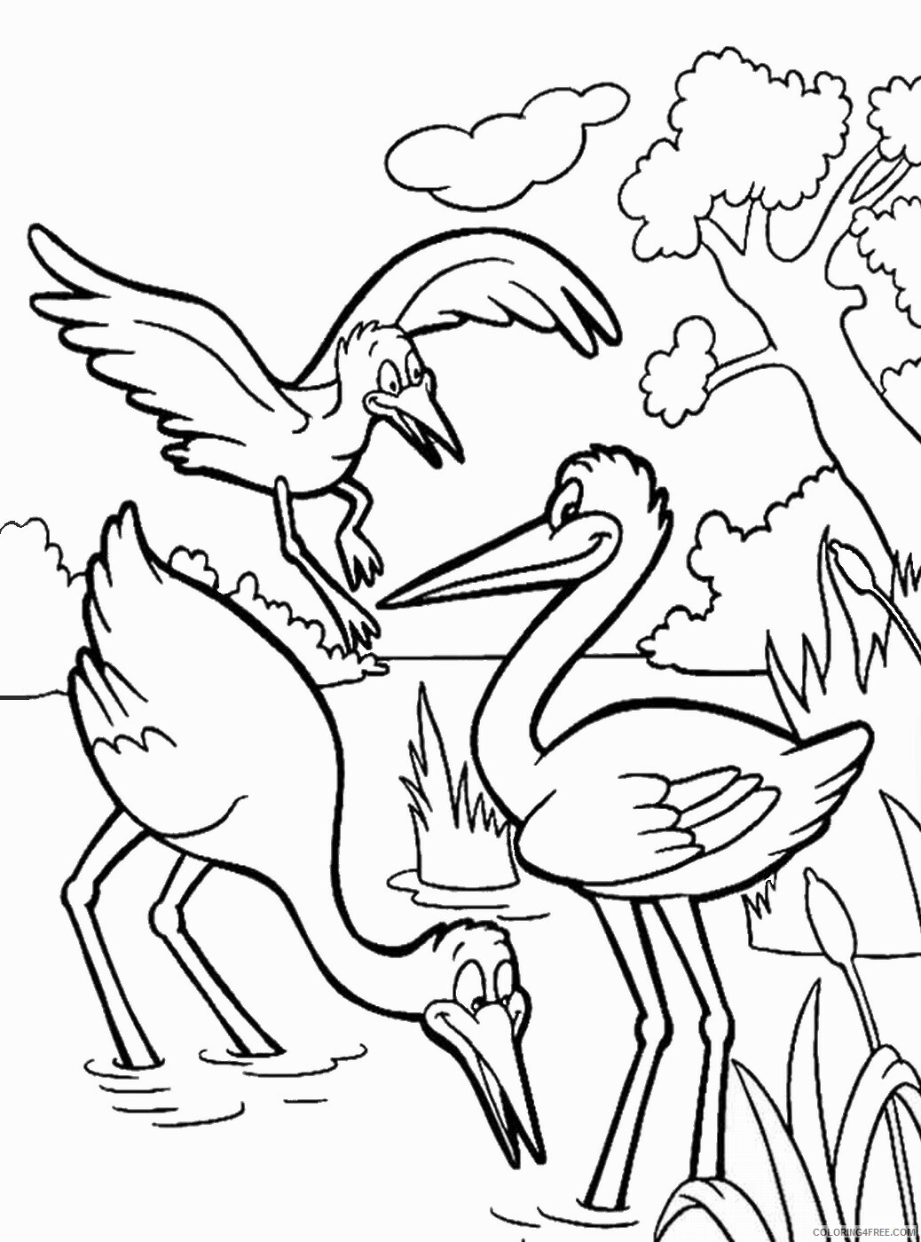 Stork Coloring Pages Animal Printable Sheets storks 6 2021 4722 Coloring4free