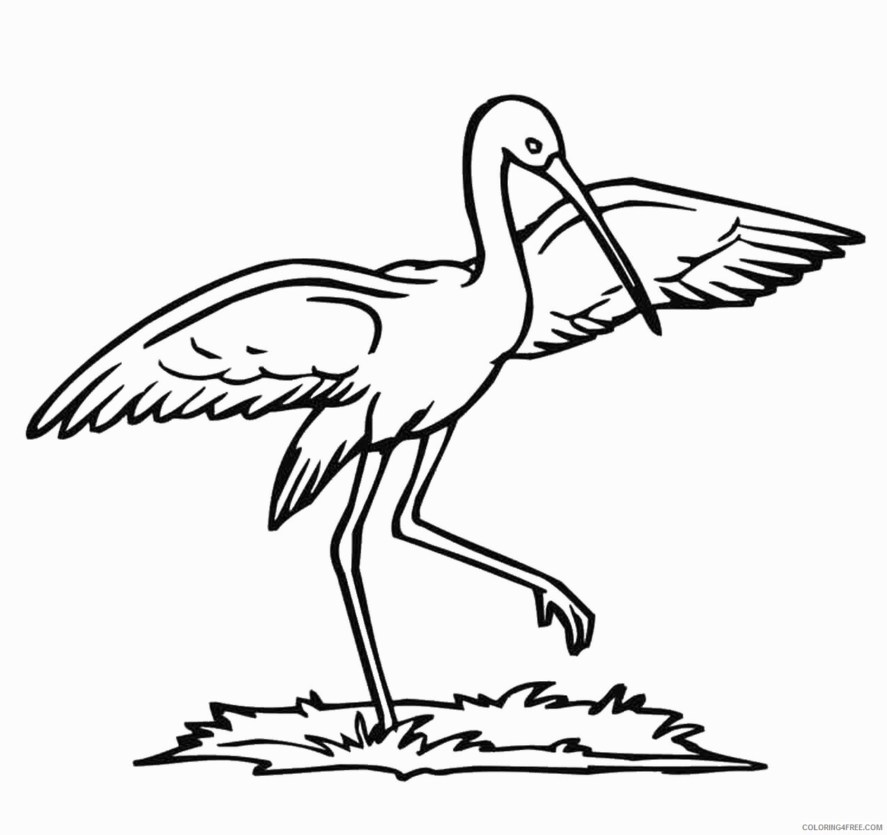 Stork Coloring Pages Animal Printable Sheets storks 8 2021 4724 Coloring4free