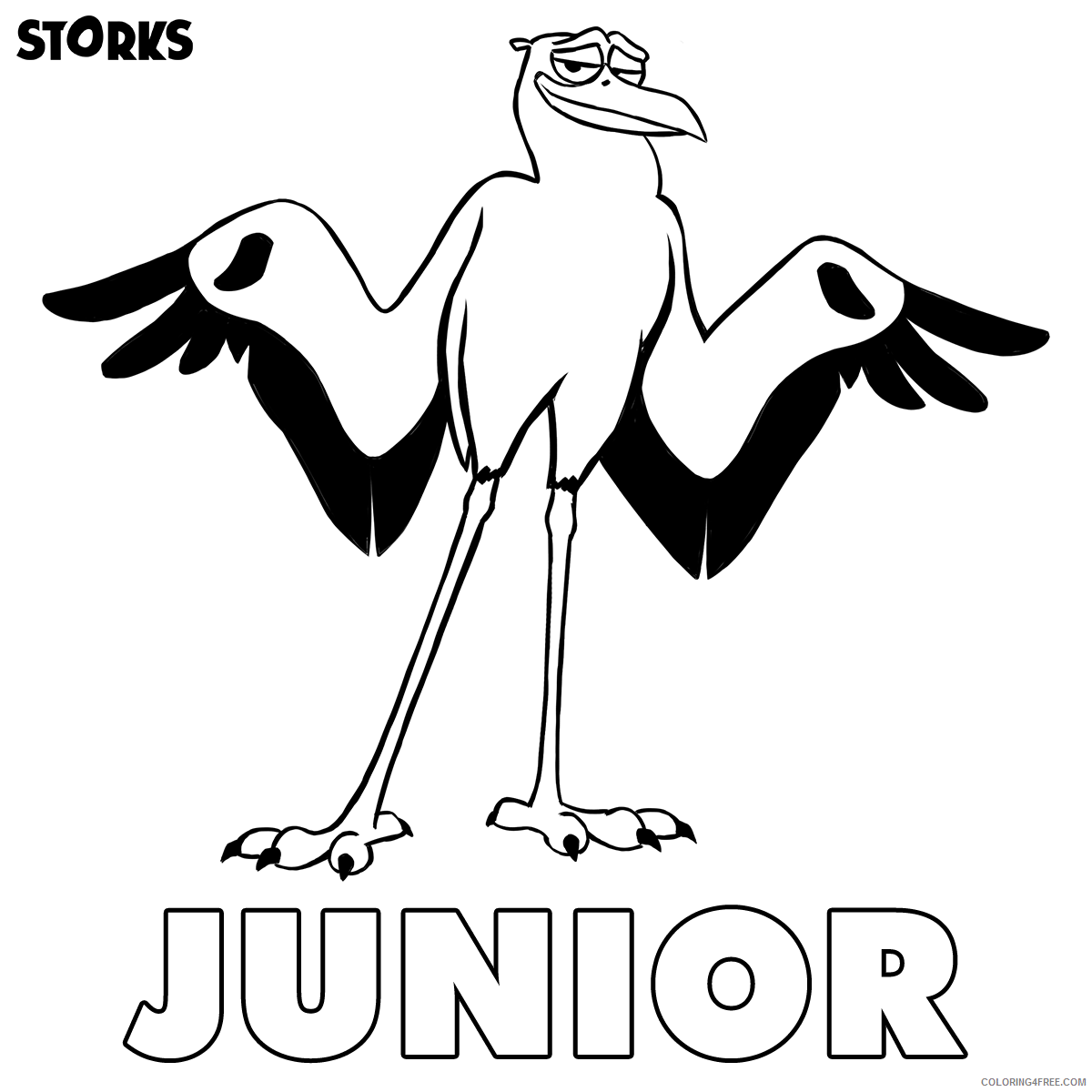 Stork Coloring Pages Animal Printable Sheets storks14 2021 4720 Coloring4free