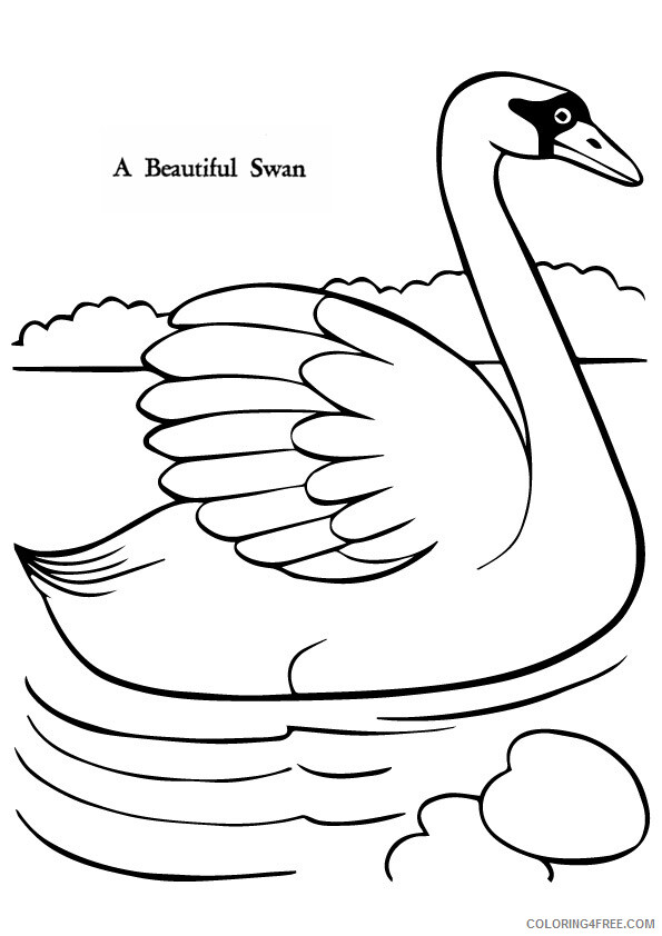 Swan Coloring Sheets Animal Coloring Pages Printable 2021 4349 Coloring4free