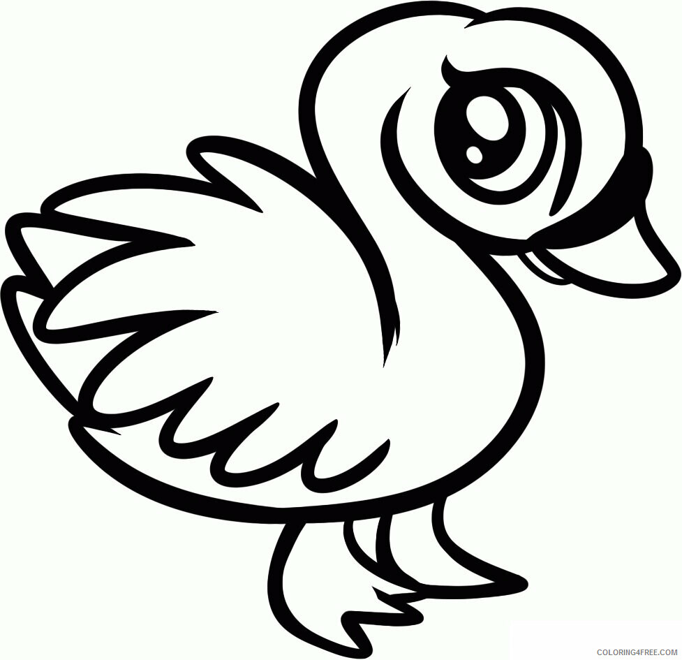 Swans Coloring Pages Animal Printable Sheets cute swan 2021 4732 Coloring4free