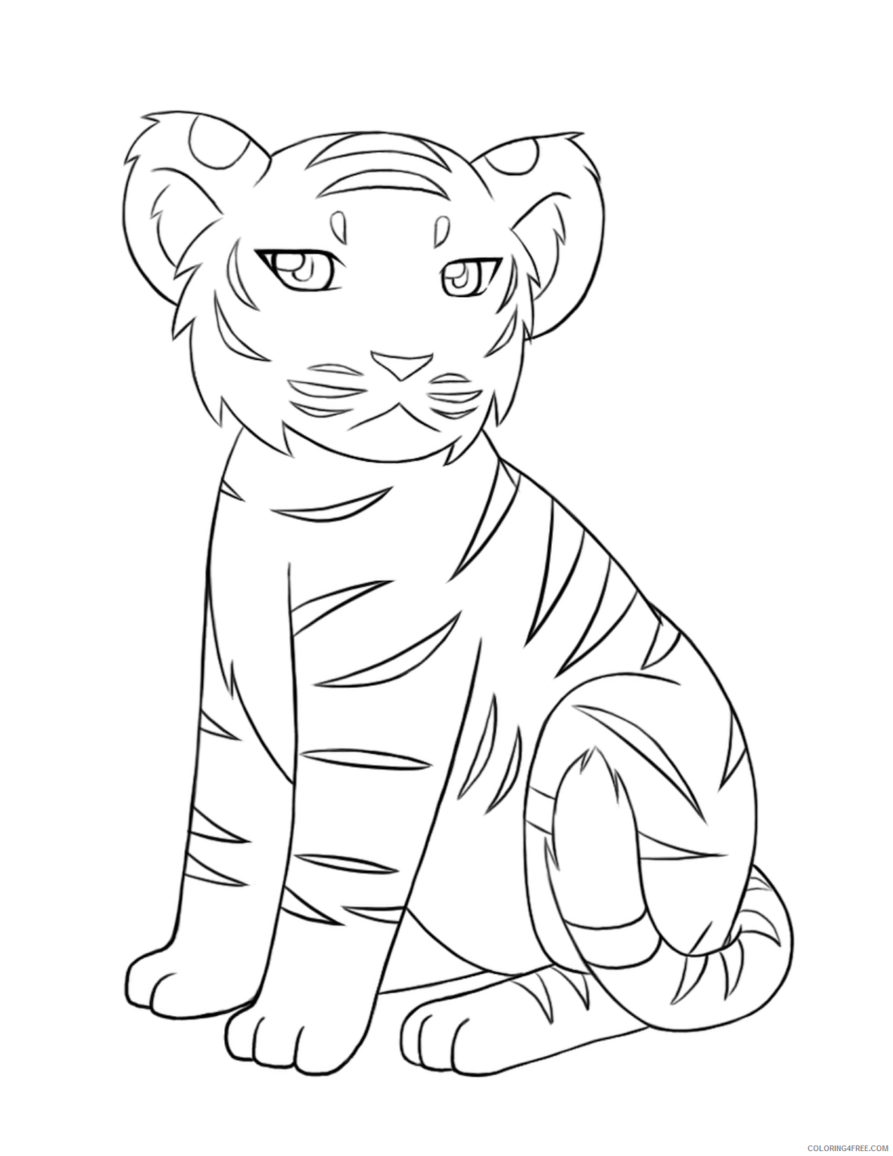 Tiger Coloring Pages Animal Printable Sheets Baby Tiger 2 2021 4754 Coloring4free