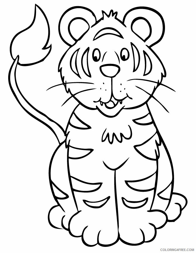 Tiger Coloring Pages Animal Printable Sheets Cute Tiger for Kids 2021 4768 Coloring4free
