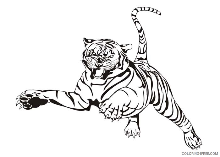 Tiger Coloring Pages Animal Printable Sheets Realistic tiger 2021 4774 Coloring4free