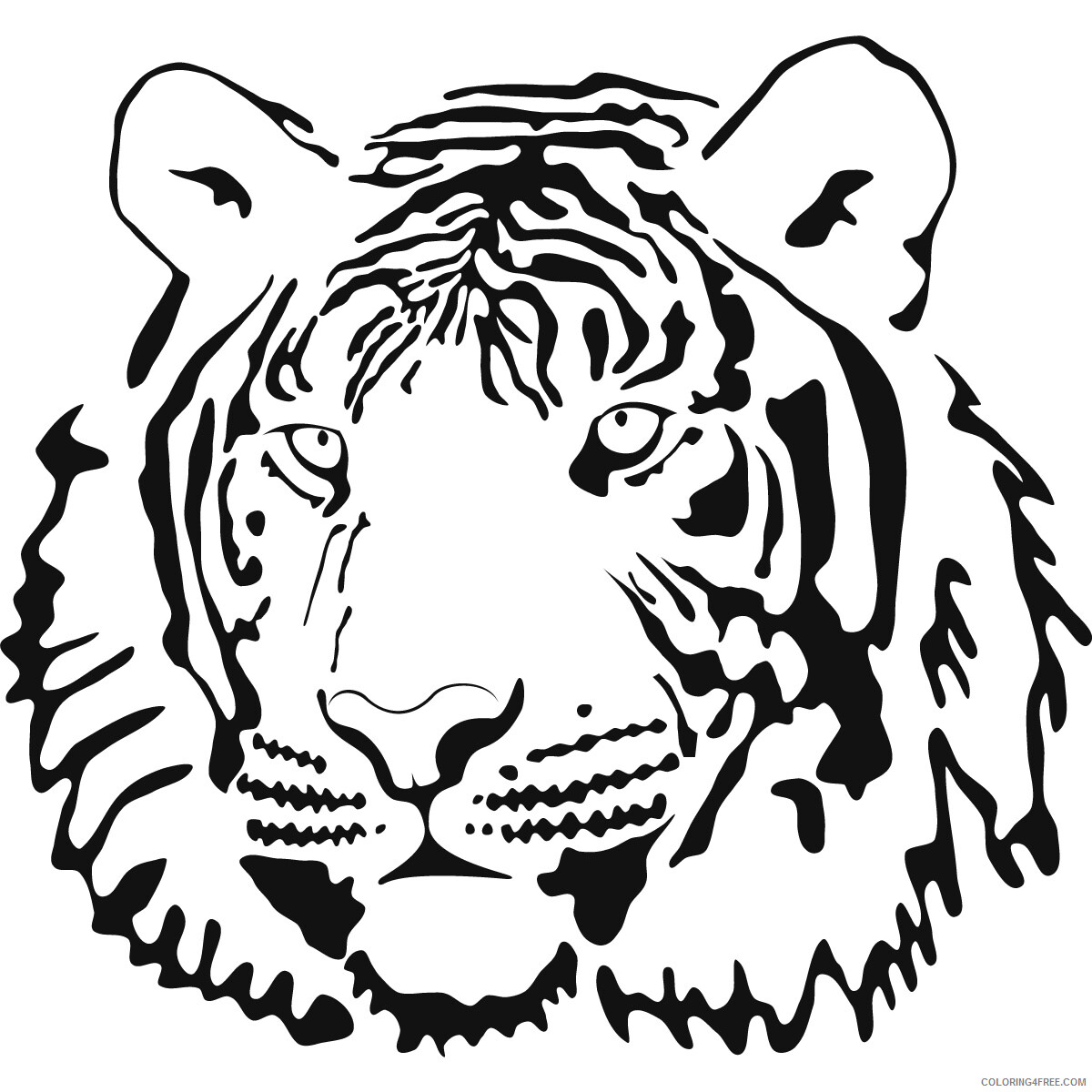 Tiger Coloring Pages Animal Printable Sheets Tiger Face 2021 4790 Coloring4free