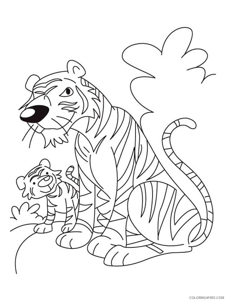 Tiger Coloring Pages Animal Printable Sheets animals tiger 12 2021 4759 Coloring4free