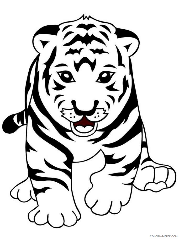 Tiger Coloring Pages Animal Printable Sheets animals tiger 6 2021 4763 Coloring4free