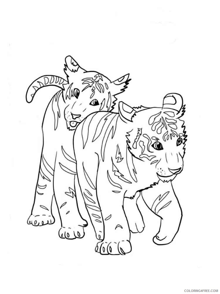 Tiger Coloring Pages Animal Printable Sheets animals tiger 7 2021 4764 Coloring4free