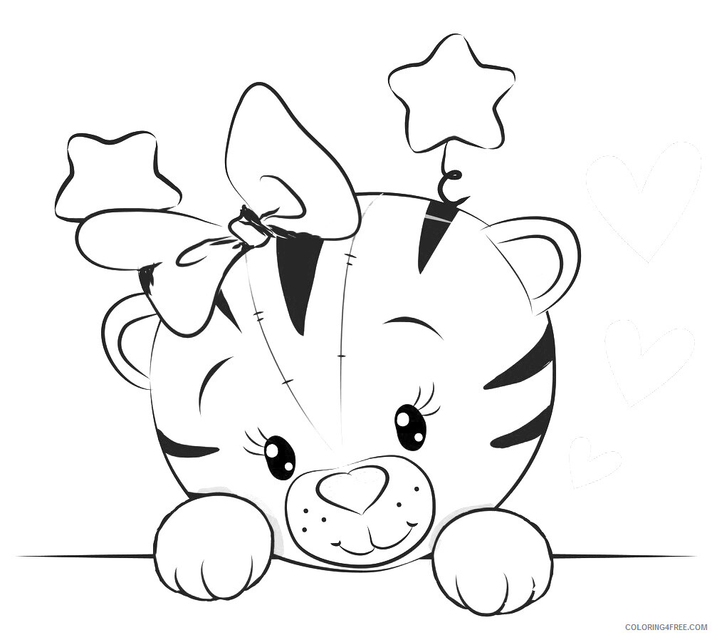 Tiger Coloring Pages Animal Printable Sheets lovely cartoon tiger 2021 4771 Coloring4free