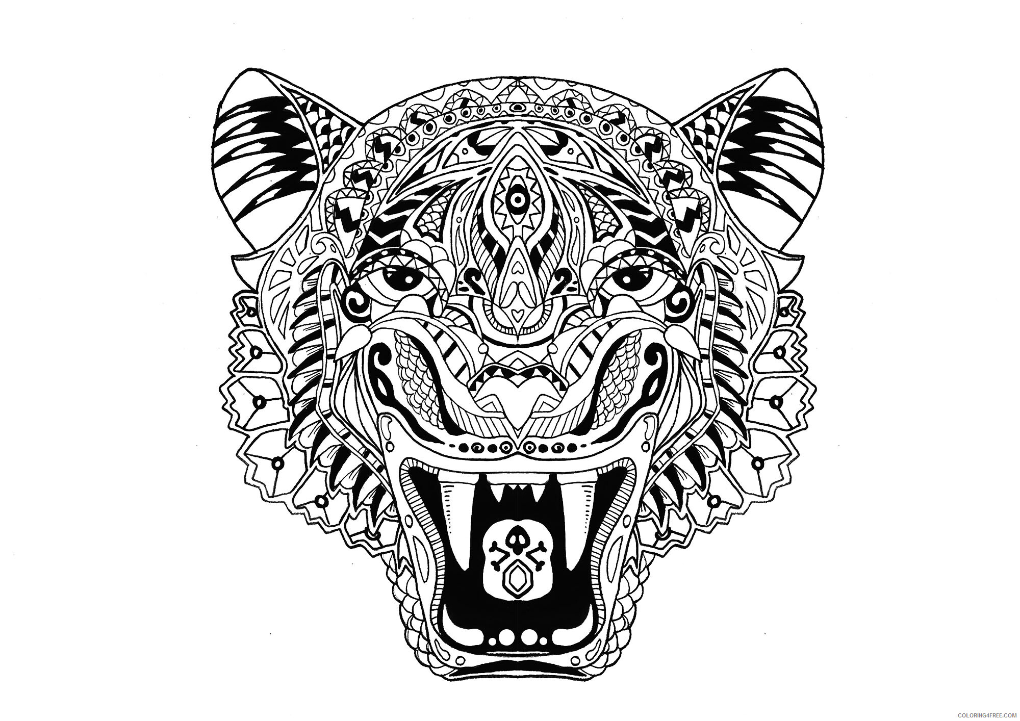 Tiger Coloring Pages Animal Printable Sheets tiger 3 2021 4783 Coloring4free