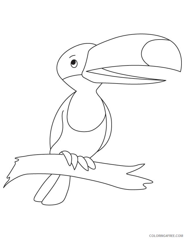 Toucan Coloring Pages Animal Printable Sheets Cute Cartoon Toucan 2021 4815 Coloring4free