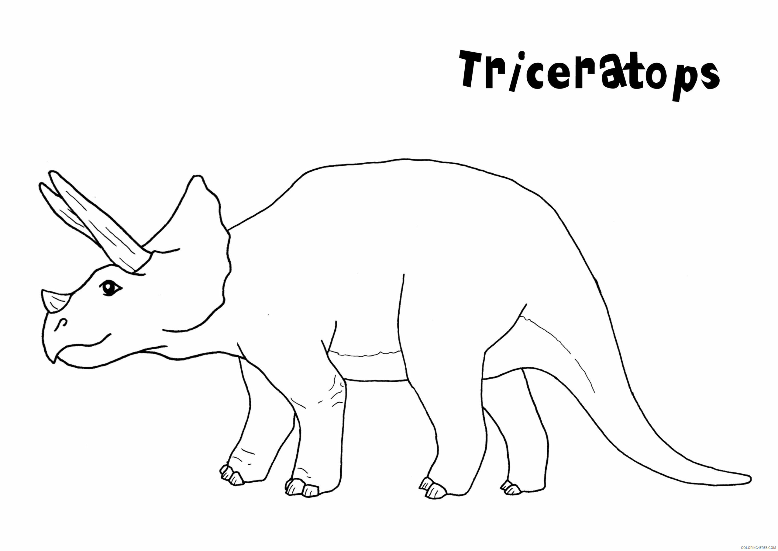 Triceratops Coloring Pages Animal Printable Sheets Triceratops For kids 2021 4841 Coloring4free