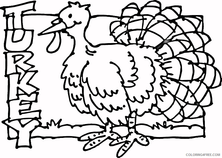 Turkeys Coloring Pages Animal Printable Sheets November Turkey 2021 4870 Coloring4free
