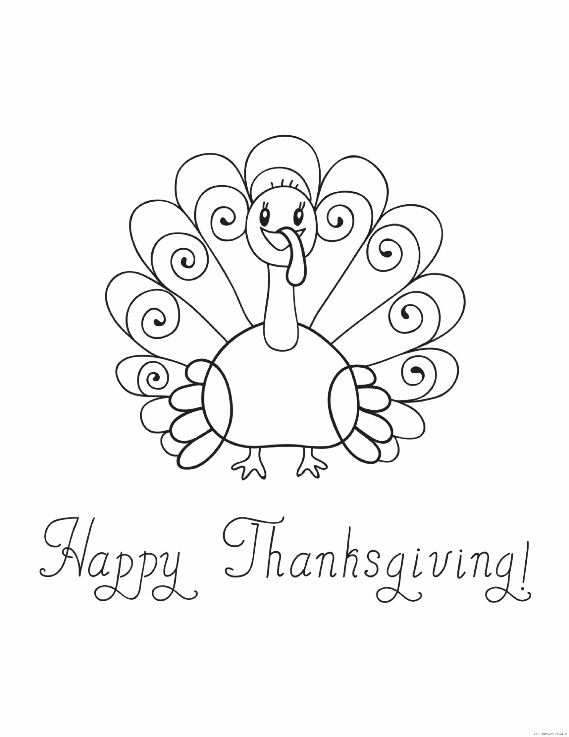 Turkeys Coloring Pages Animal Printable Sheets Pretty Thanksgiving Turkey 2021 Coloring4free