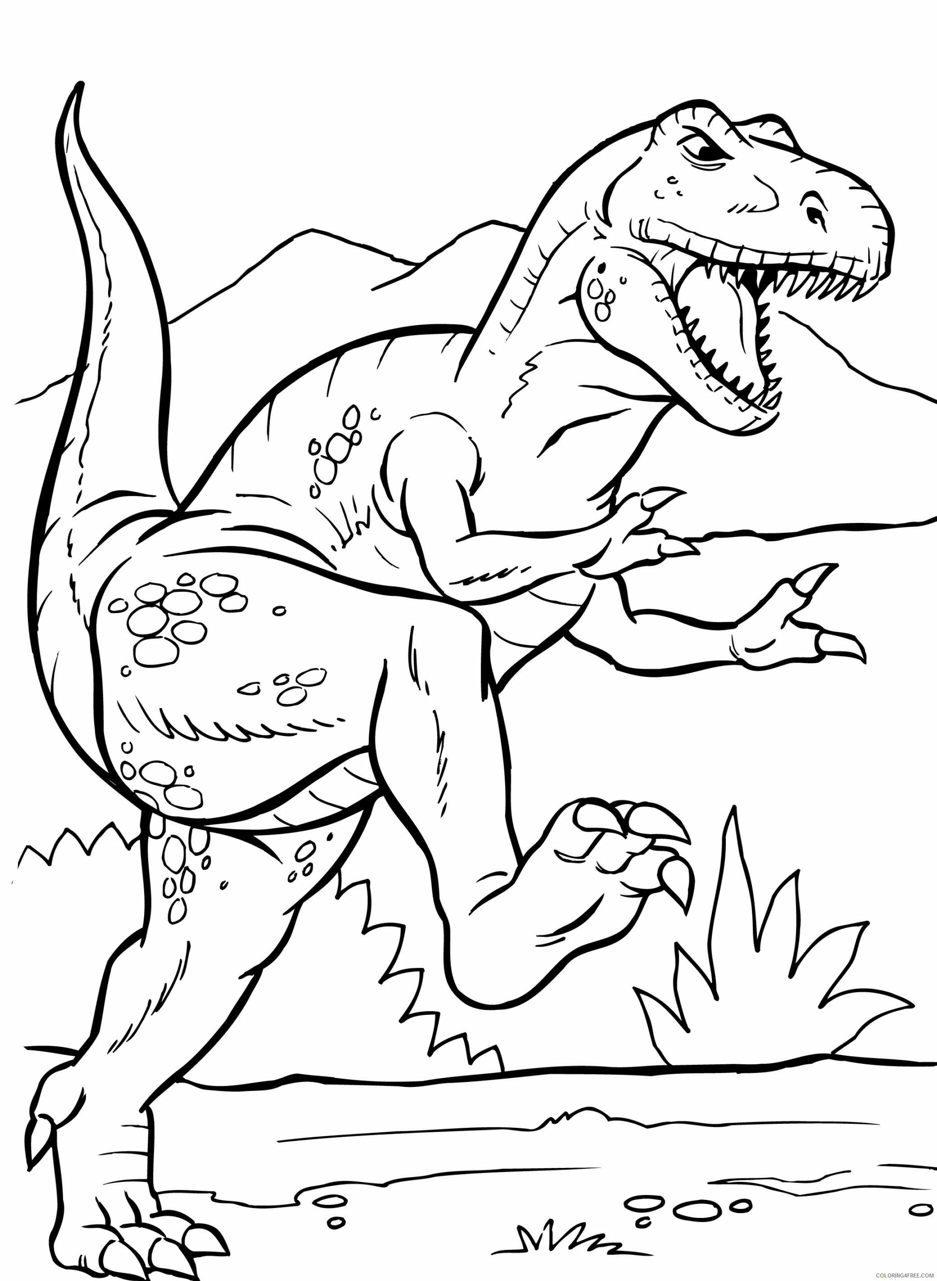 Tyrannosaurus Rex Coloring Pages Animal Printable Sheets T Rex 2021 4915 Coloring4free