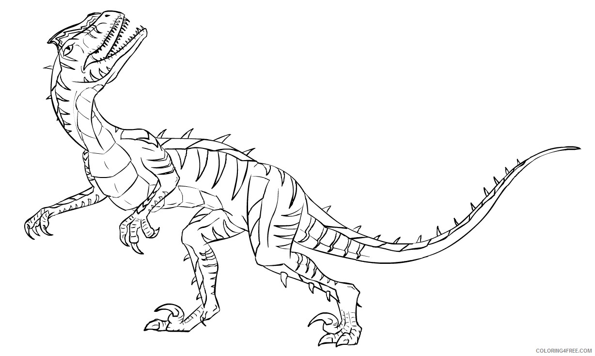 Velociraptor Coloring Pages Animal Printable Sheets Velociraptor 2021 4939 Coloring4free