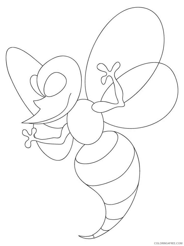 Wasp Coloring Pages Animal Printable Sheets Wasp 2 2021 4967 Coloring4free