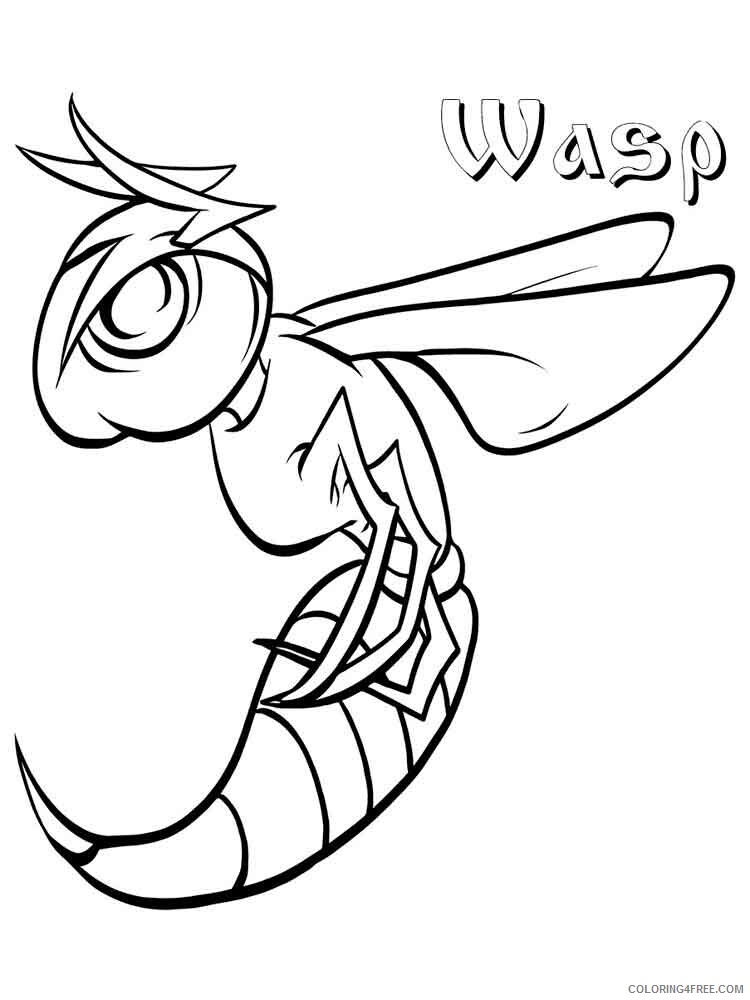 Wasp Coloring Pages Animal Printable Sheets Wasp 5 2021 4968 Coloring4free