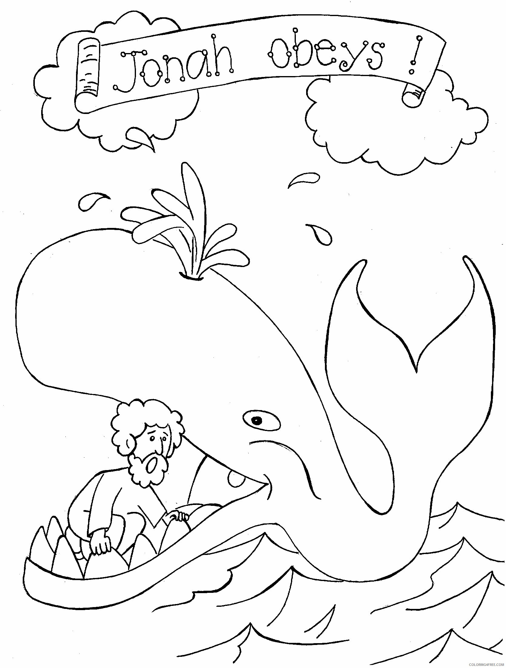 Whale Coloring Pages Animal Printable Sheets Jonah and The Whale 2021 4986 Coloring4free