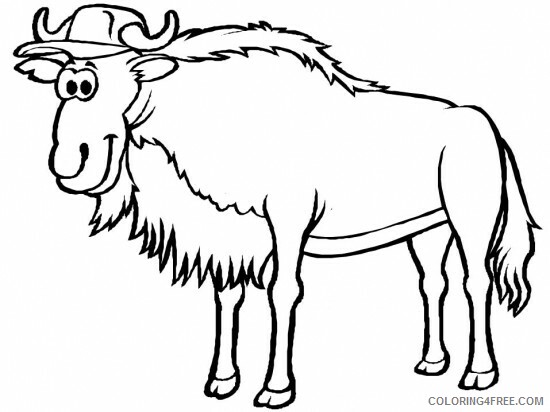 Wildebeest Coloring Pages Animal Printable Sheets Normal Wildebeest 2021 5028 Coloring4free