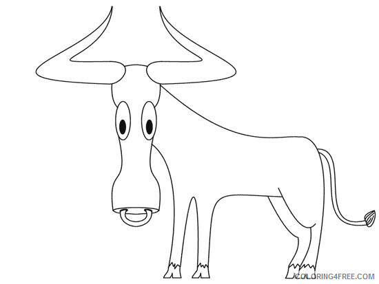 Wildebeest Coloring Pages Animal Printable Sheets Wildebeest to Print 2021 5036 Coloring4free